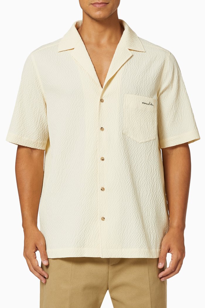 

Venci Camp Shirt in Satin, Neutral