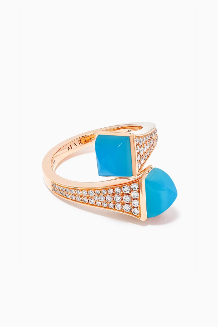 

Cleo Diamond Statement Ring with Turquoise in 18kt Rose Gold