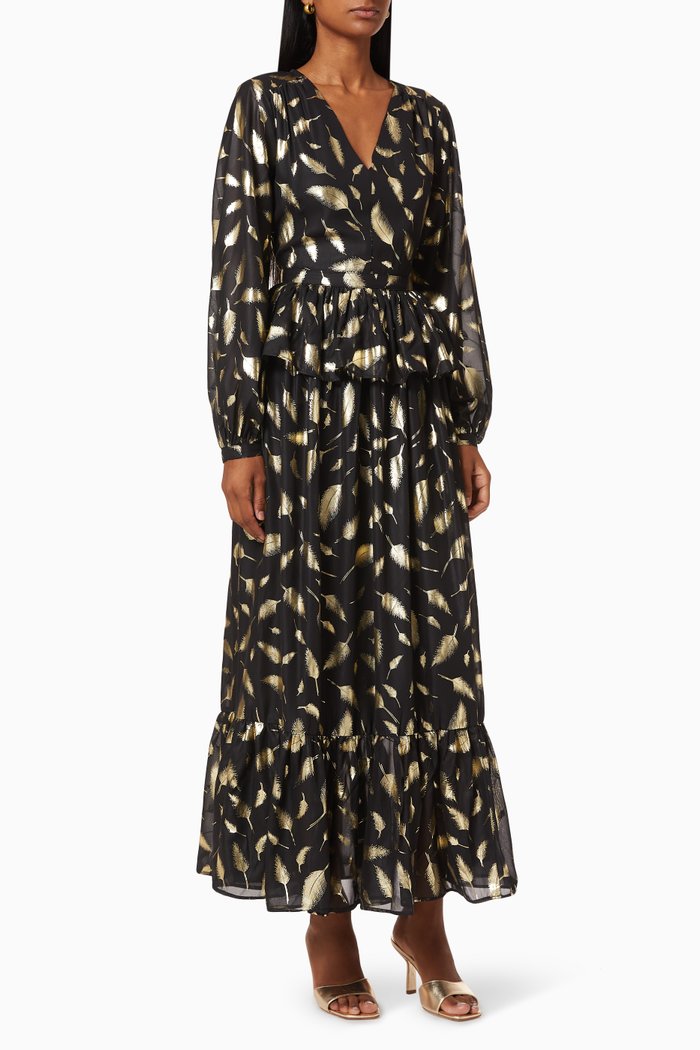 

Yasgoldie Maxi Dress in Chiffon, Black