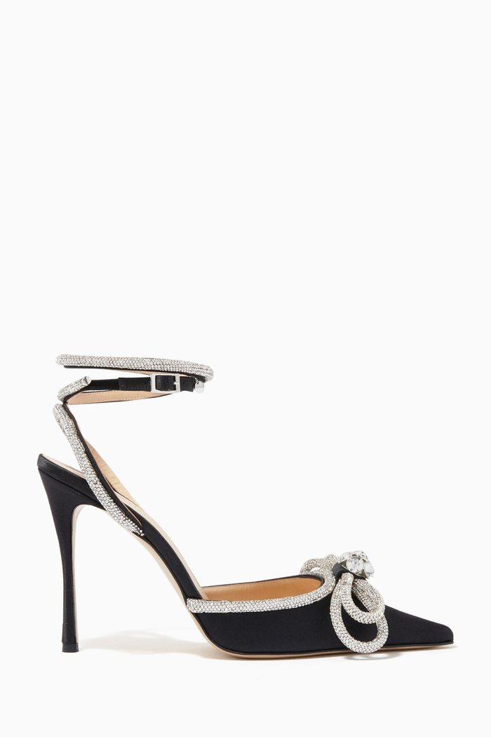 

Crystal Bow 100 Pumps in Satin, Black