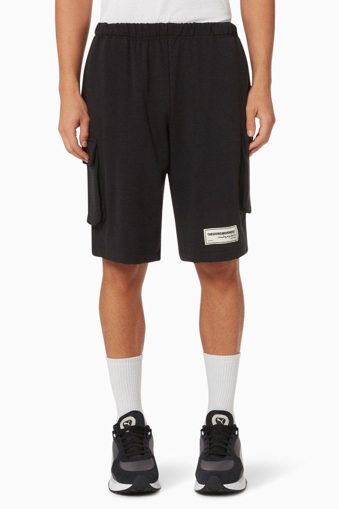 Organic Bamboo Long Lounge Pocket Shorts, Black