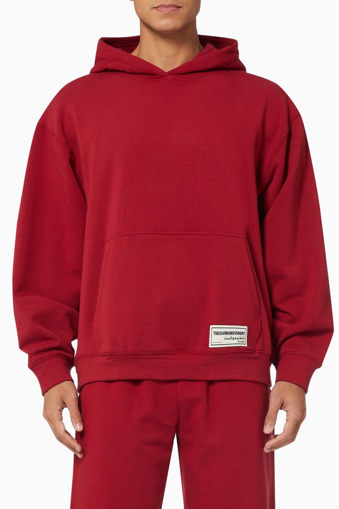 

Organic Bamboo Oversized Hoodie, Red