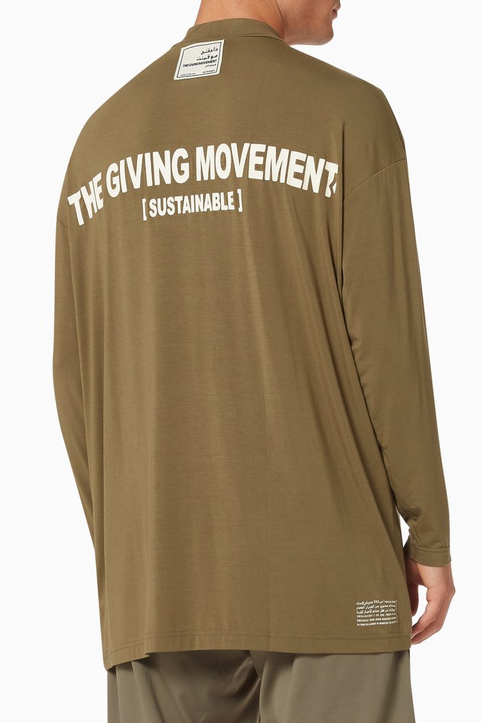 

Organic Bamboo Oversized High Neck T-shirt, Green