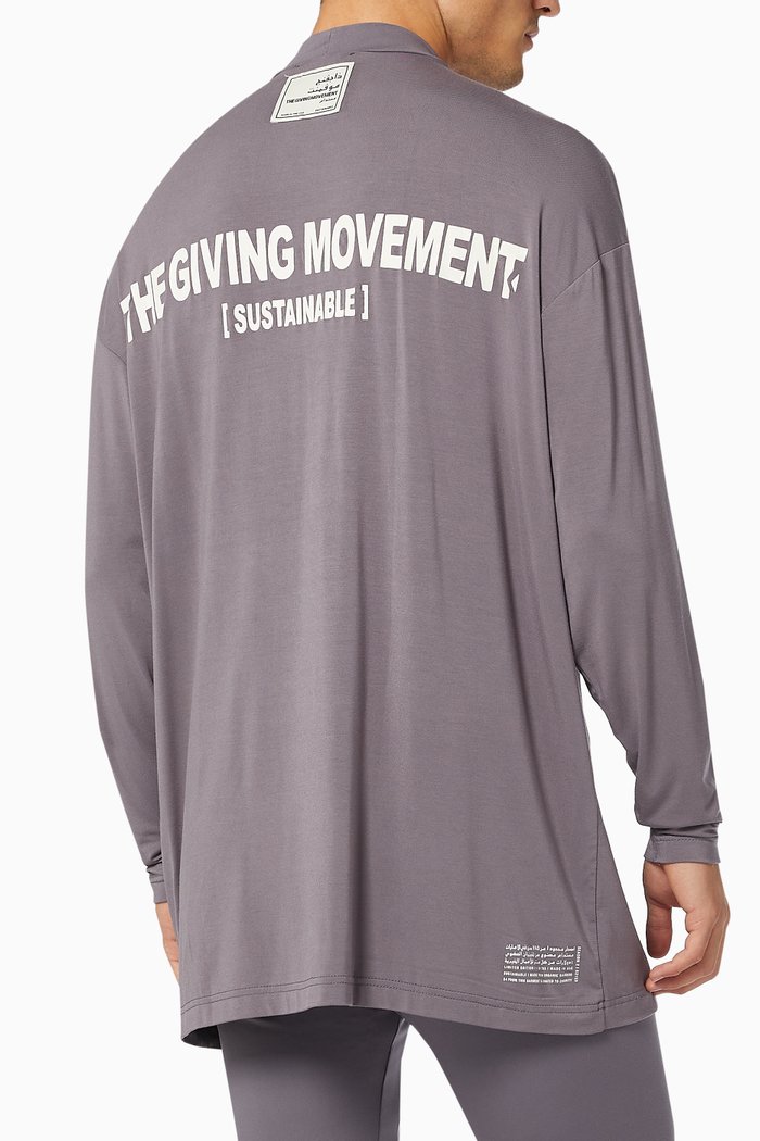 

Organic Bamboo Oversized High Neck T-shirt, Grey