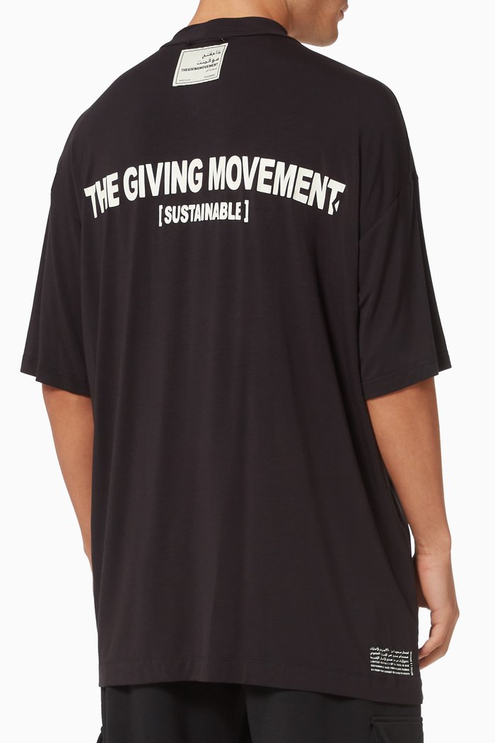 

Organic Bamboo Oversized High Neck T-shirt, Black