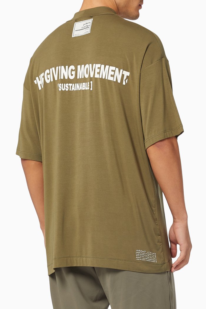 

Organic Bamboo Oversized High Neck T-shirt, Green