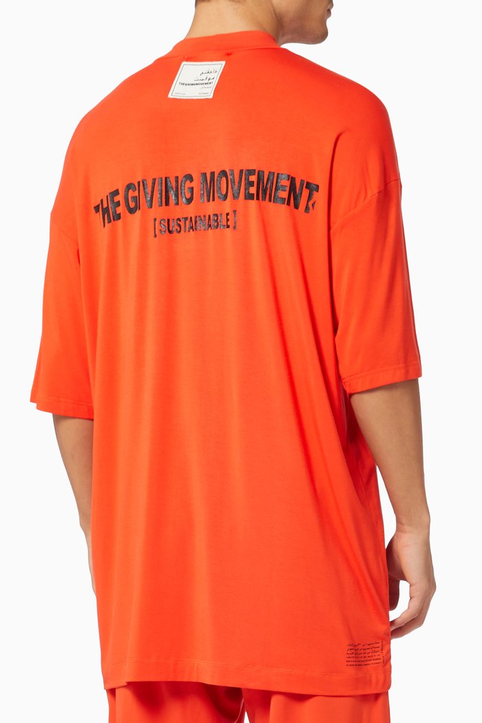 

Organic Bamboo Oversized High Neck T-shirt, Orange