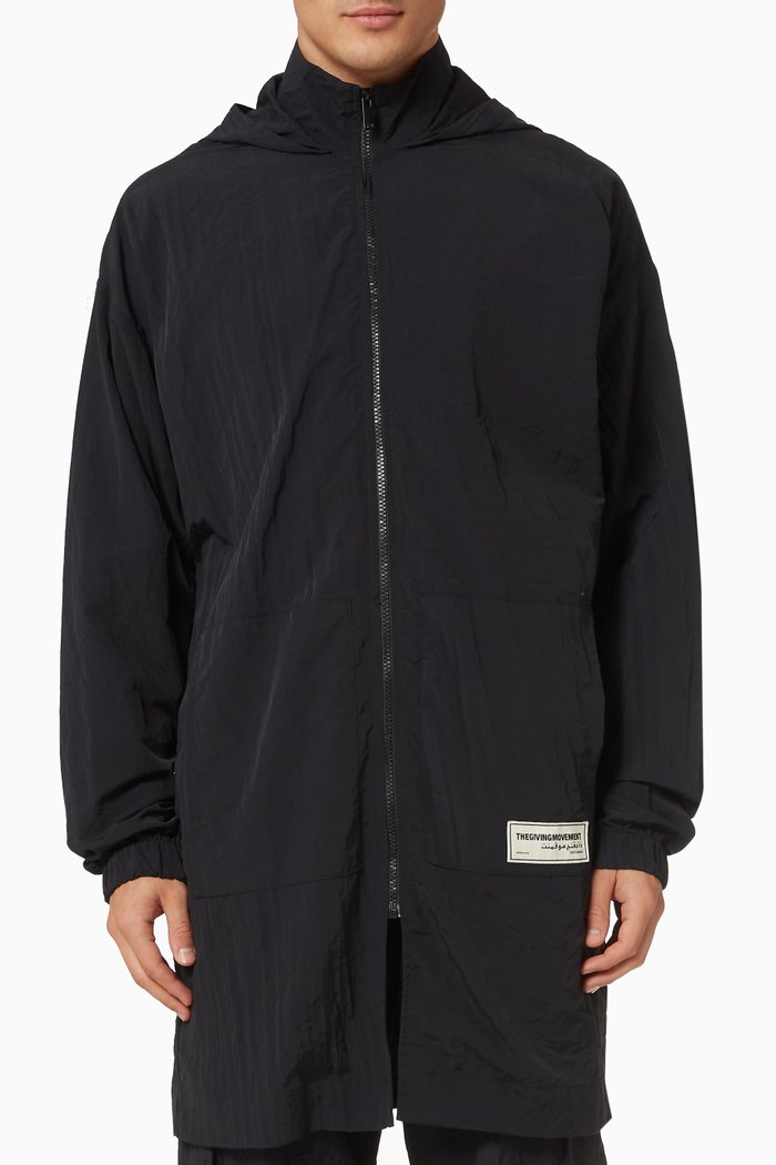 

Mid Length Zip Through Jacket, Black