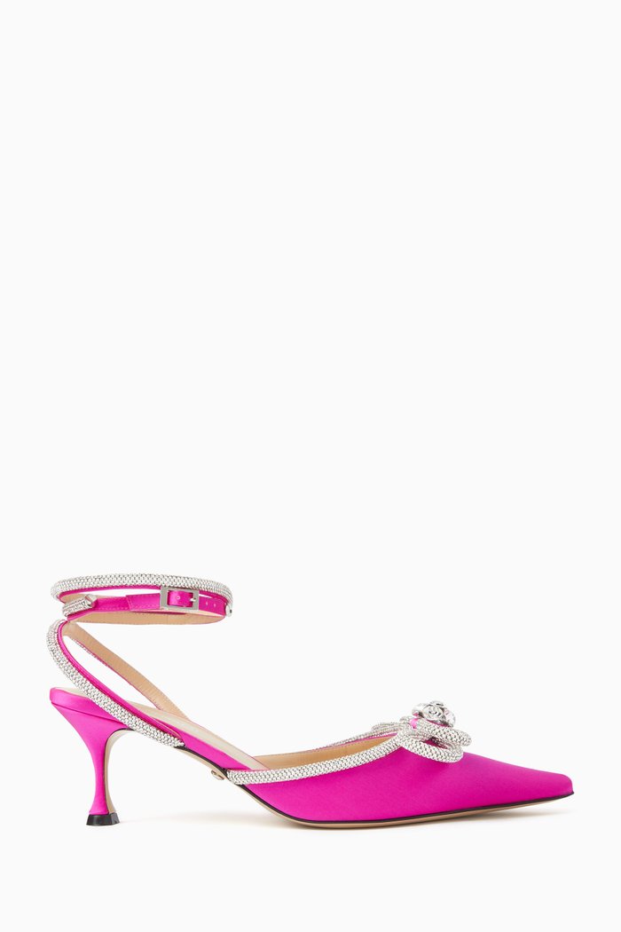 

Double Bow 65 Pumps in Satin, Pink