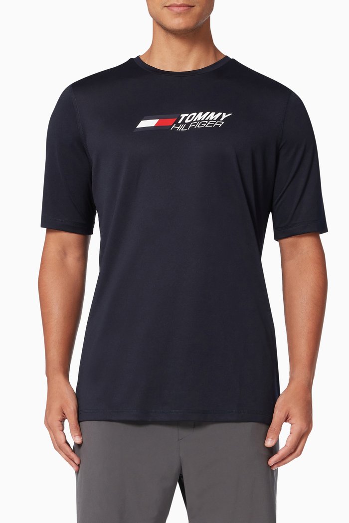 

Sport Logo Training Slim Fit T-shirt in Recycled Polyester, Blue