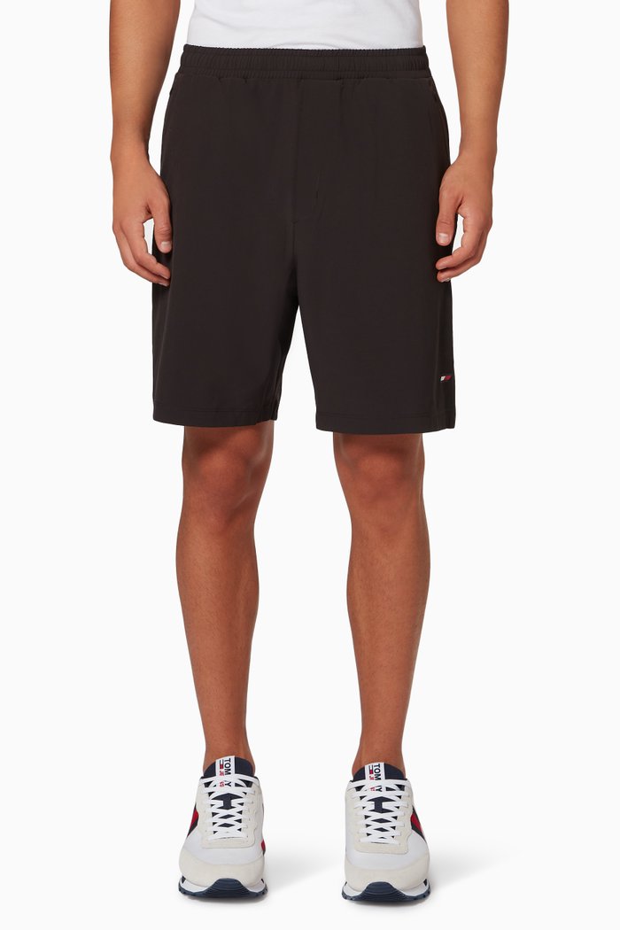 

Sport Logo Training Shorts in Stretch Blend, Black
