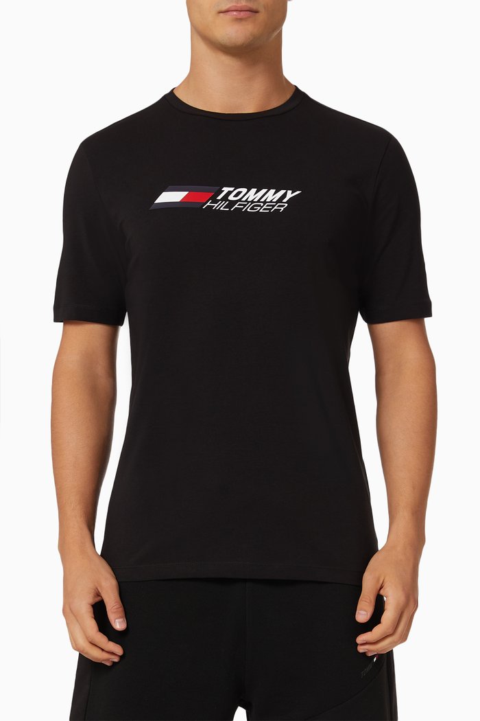 

Sport Cool Slim T-shirt in Stretch Organic Cotton, Black
