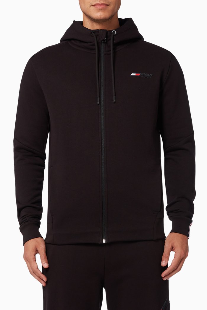 

Sport TH Cool Zip Hoodie in Organic Cotton, Black