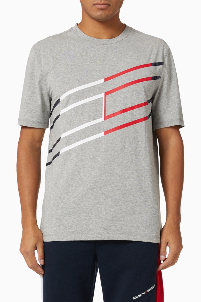 

Sport Cool Abstract Print T-shirt in Stretch Organic Cotton, Green