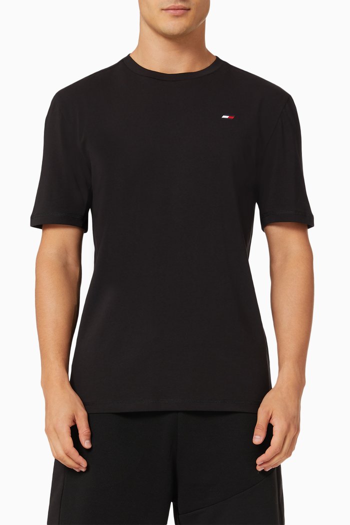 

Colour Blocked T-shirt in Stretch Cotton, Black