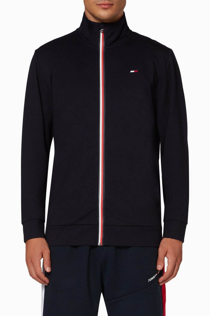 

Sport Zip-Through Track Jacket in Stretch Blend, Blue