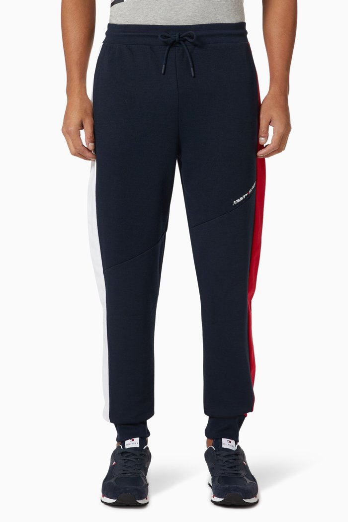 

Colour-Blocked Track Pants in Cotton French Terry, Blue