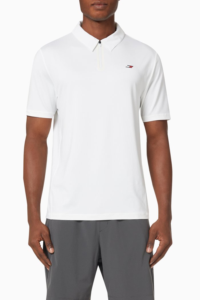 

Sport Relaxed Fit Training Polo Shirt in Stretch Jersey, White