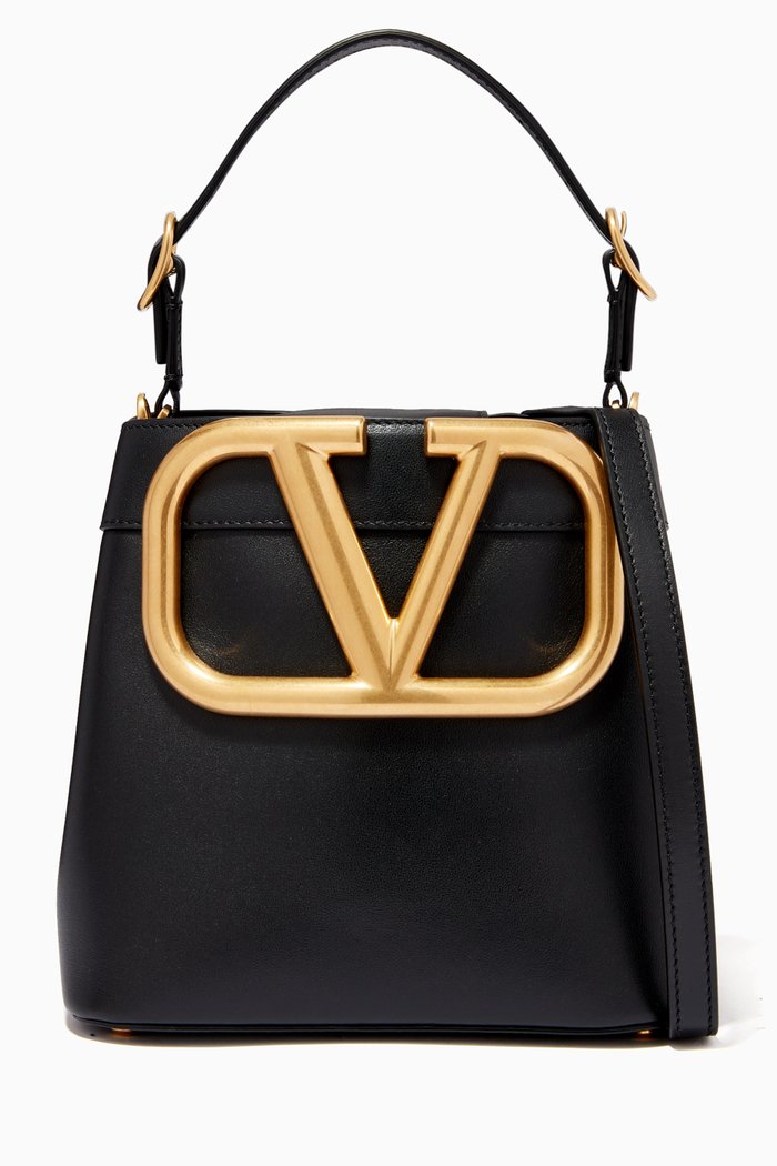 

Valentino Garavani Supervee Small Top Handle Bag in Calfskin, Black