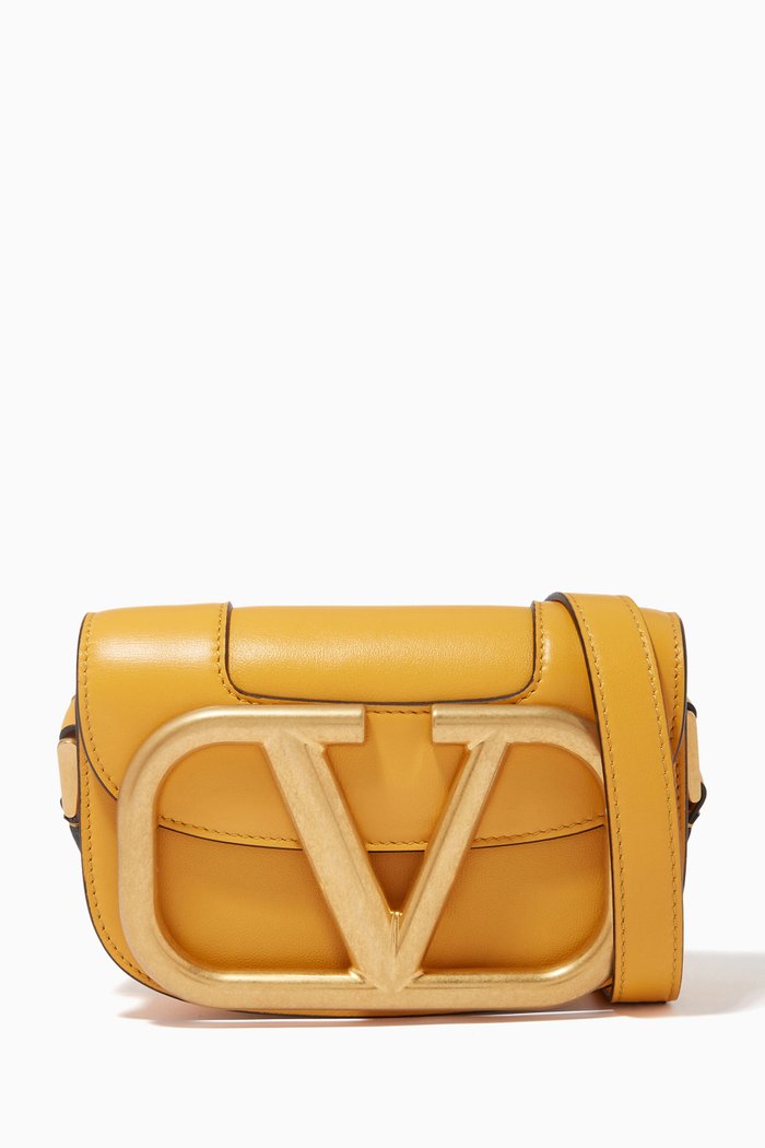 

Valentino Garavani Supervee Crossbody Bag in Calfskin, Yellow