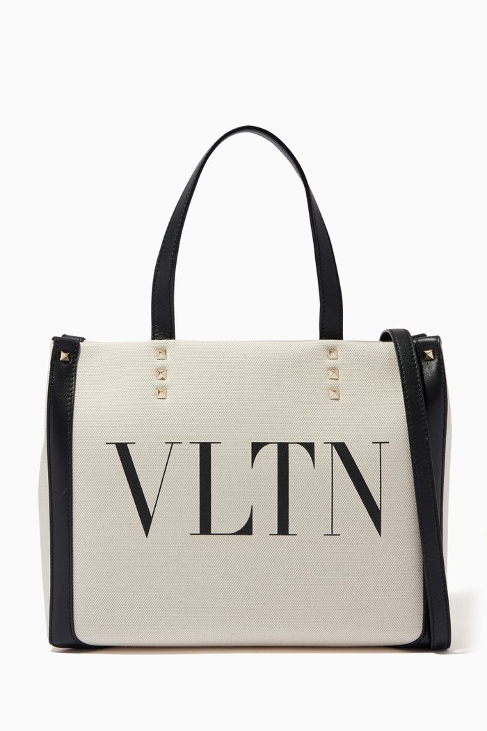 

Small VLTN Tote Bag in Canvas, Neutral