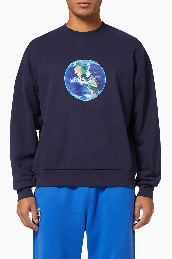Organic Cotton Mother Earth Sweatshirt, Blue