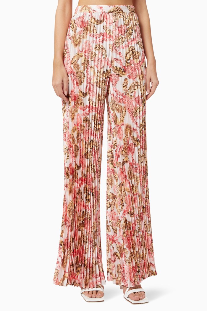 Simone Floral Print Pants, Pink
