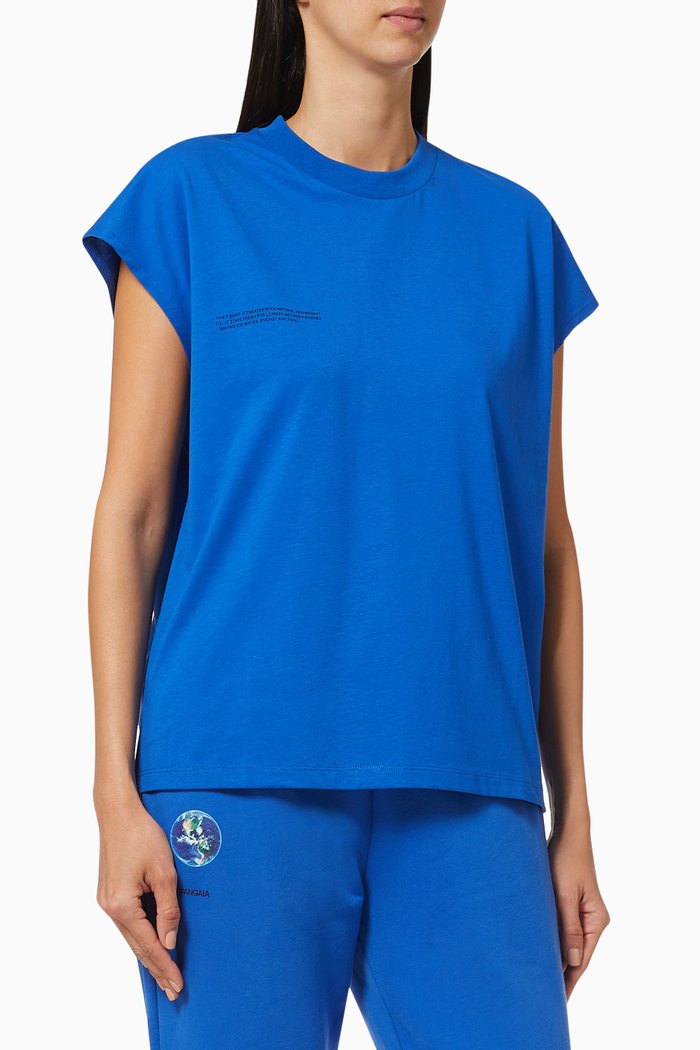 

PPRMINT™ Organic Cotton Cropped Shoulder T-shirt, Blue