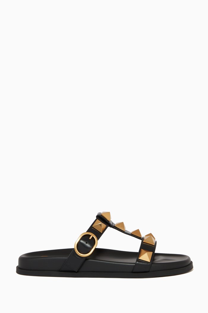 

Valentino Garavani Roman Stud Flats in Calfskin, Black