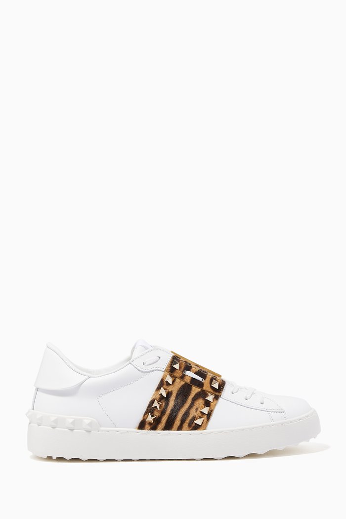 

Valentino Garavani Rockstud Untitled Sneakers in Calfskin, White
