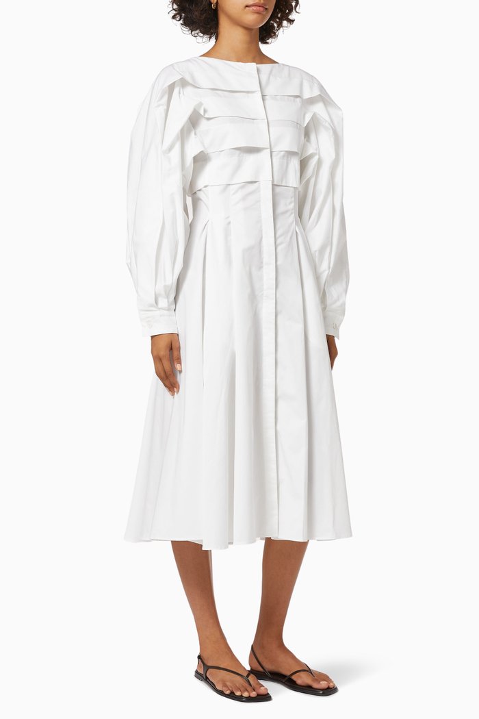 

Grand Gestures Dress in Cotton, White