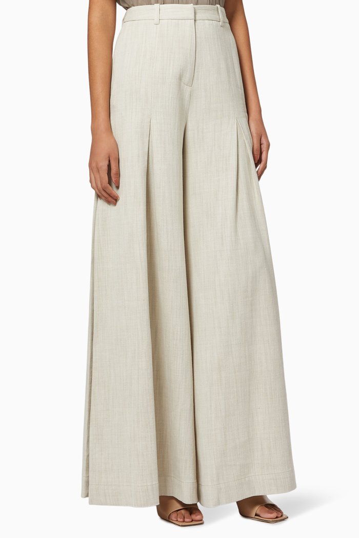 

Honesty Opens Flared Trousers in Canvas, Neutral