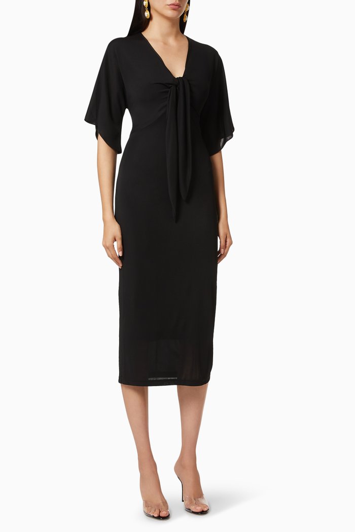 

Adelphi Midi Dress in Jersey, Black