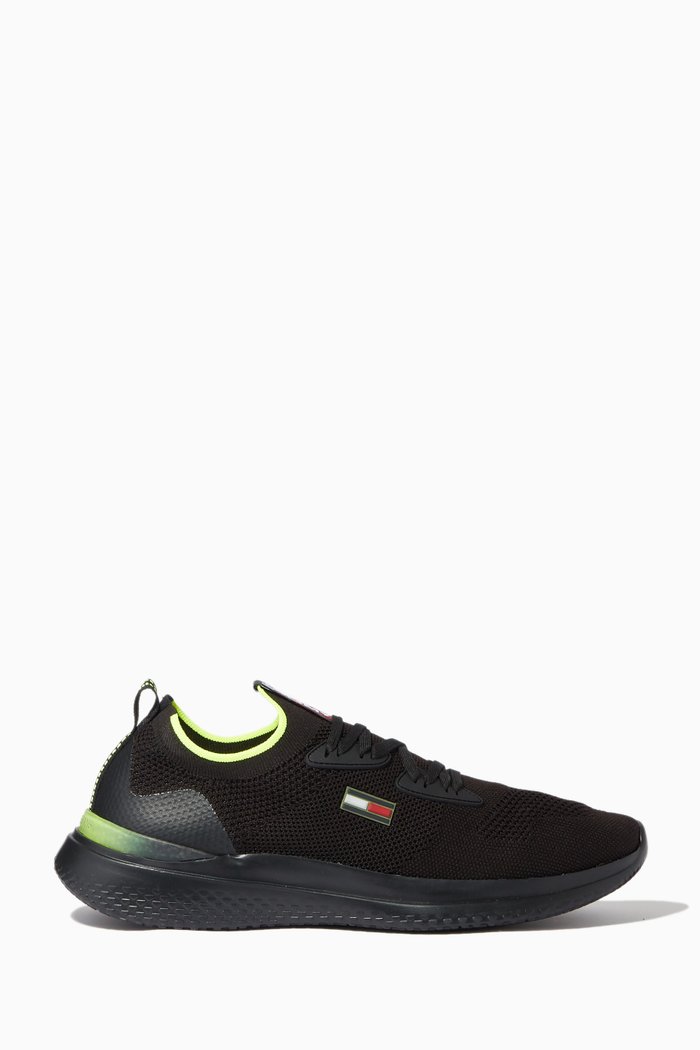

Modern Runner Sneakers in Recycled Polyester, Black