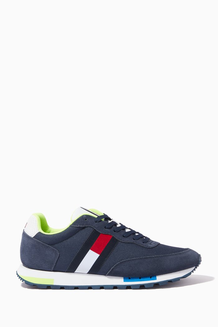 Pop Running Sneakers in Recycled Polyester, Blue