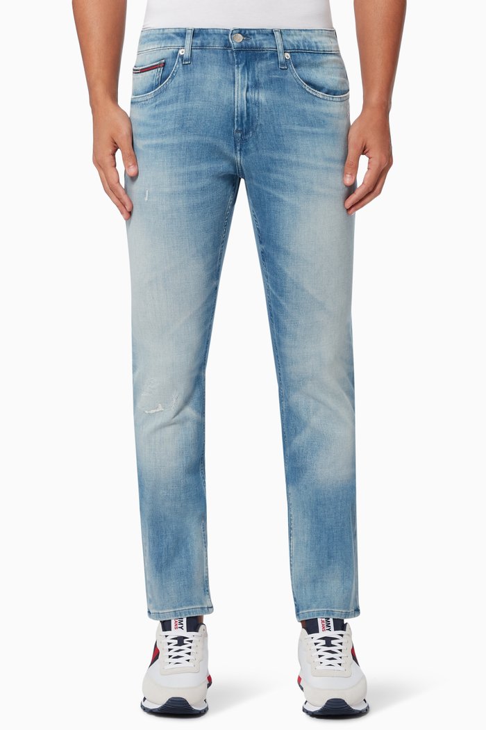 

Scanton Slim Distressed Jeans in Denim, Blue