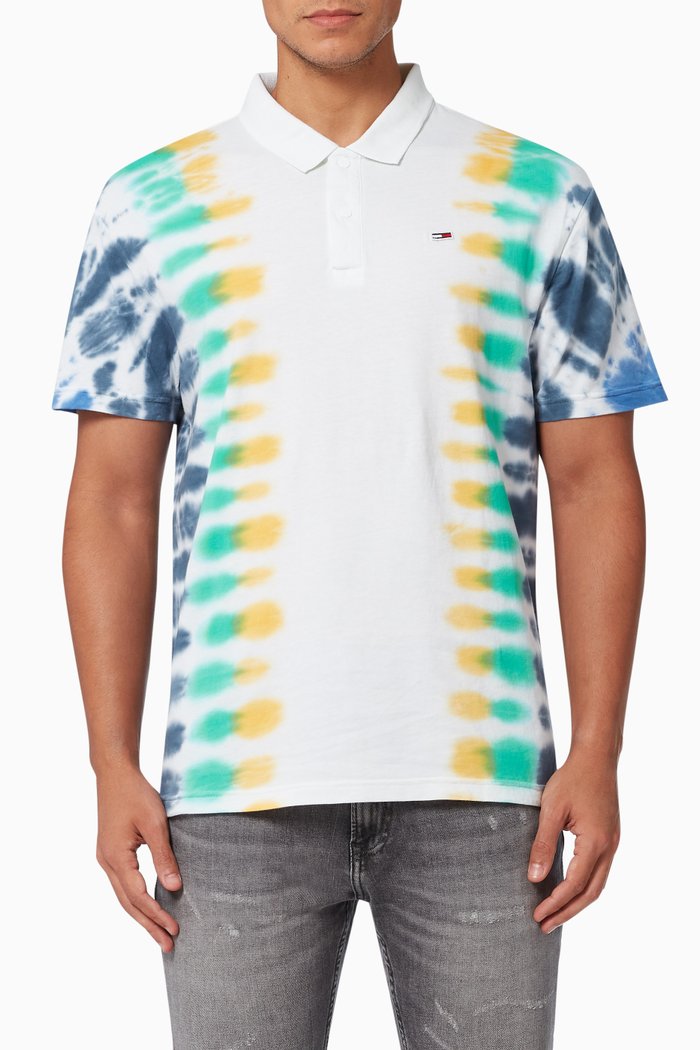 

Tie Dye Polo Shirt in Piqué, Multicolour