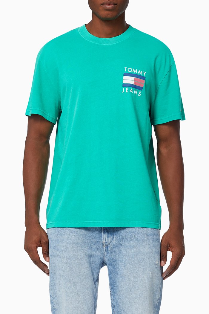 

Back Graphic T-Shirt in Jersey, Green