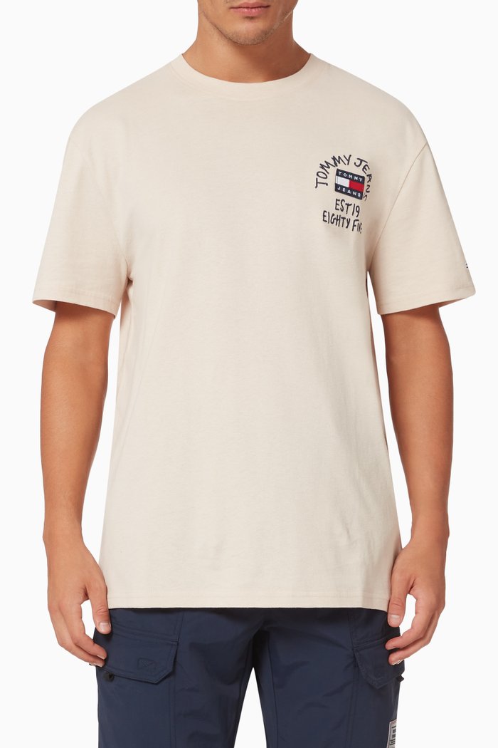 

Logo Badge T-shirt in Organic Jersey, Neutral