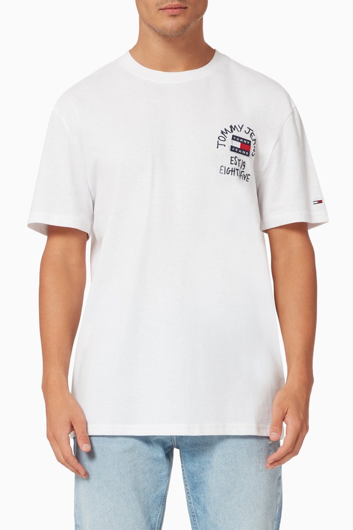 

Logo Badge T-shirt in Organic Jersey, White