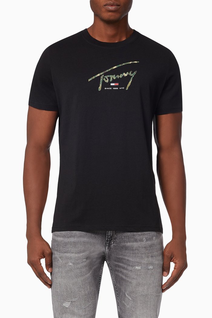 

Camo Logo T-Shirt in Organic Jersey, Black