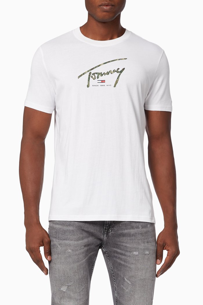 

Camo Logo T-Shirt in Organic Jersey, White