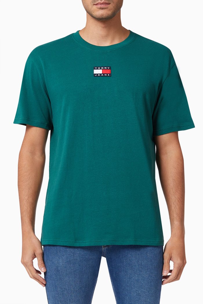 

Tommy Badge T-Shirt in Organic Cotton, Green