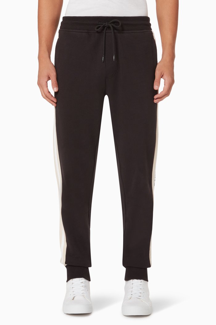 

Rib Insert Sweatpants in Organic Cotton, Black
