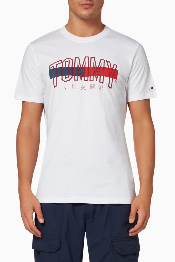 

Varsity Logo Slim Fit T-shirt in Organic Jersey, White