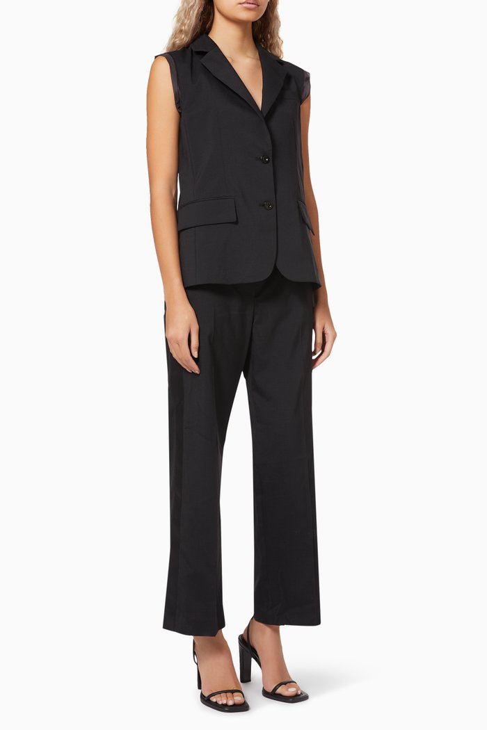 

Suiting Jumpsuit in Polyester Wool Blend, Black