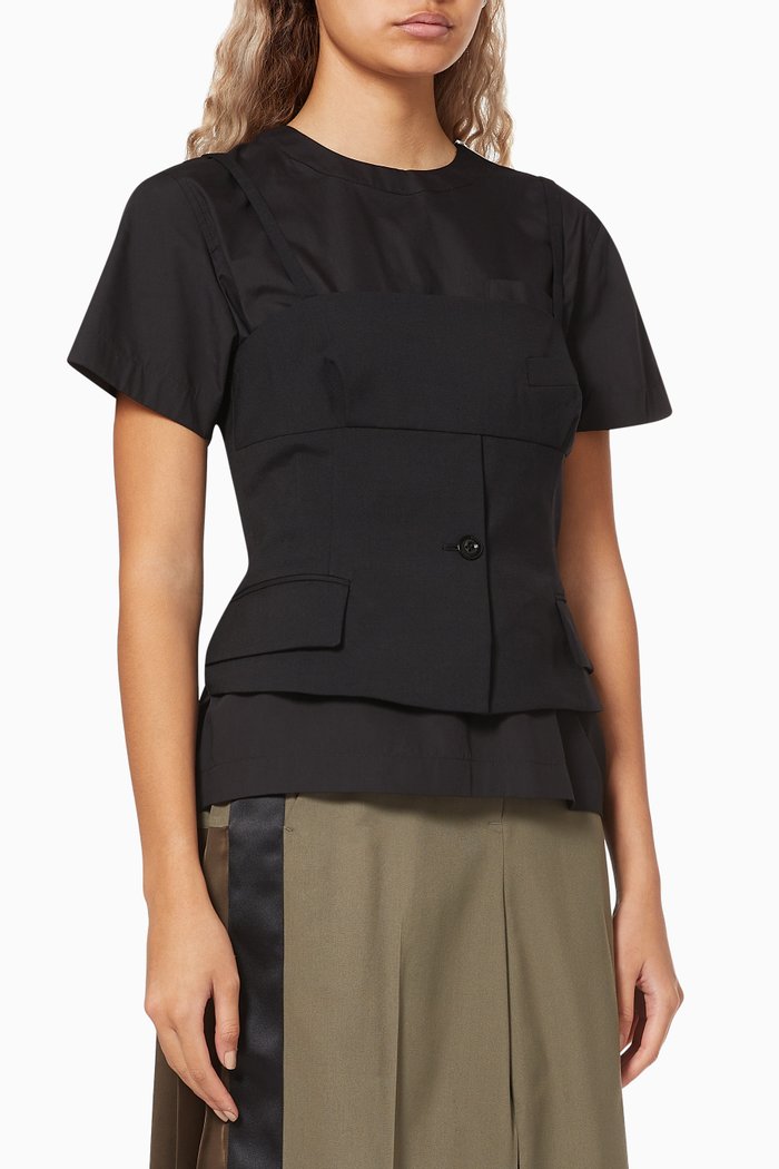 

Suiting Mix Bustier & T-shirt, Black