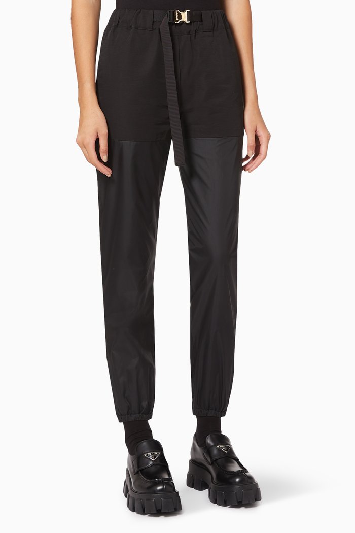 

Suiting Mix Track Pants in Cotton Nylon Blend, Black