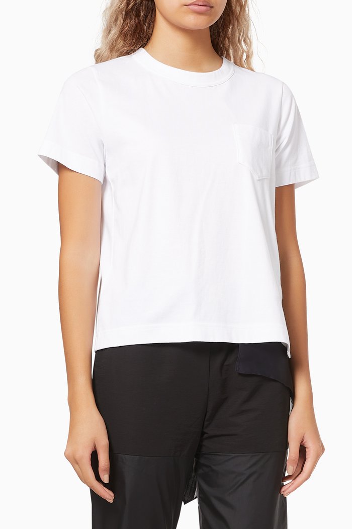 

Scarf Detail T-shirt in Cotton, White