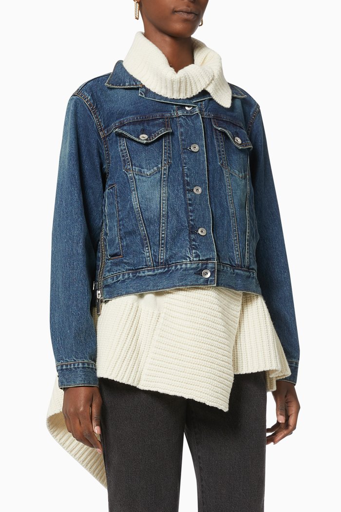 Turtleneck Denim Jacket, Blue
